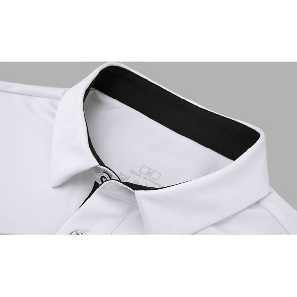 Casual Business Breathable Black Company Polo Shirt Heat Transfer Formal Style 100% Polyester