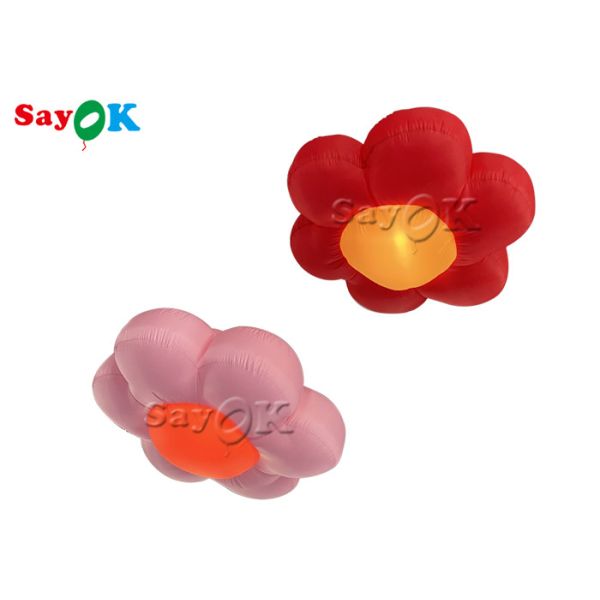 Custom 1.5m 2m 190T Artificial Inflatable Lighting Flower