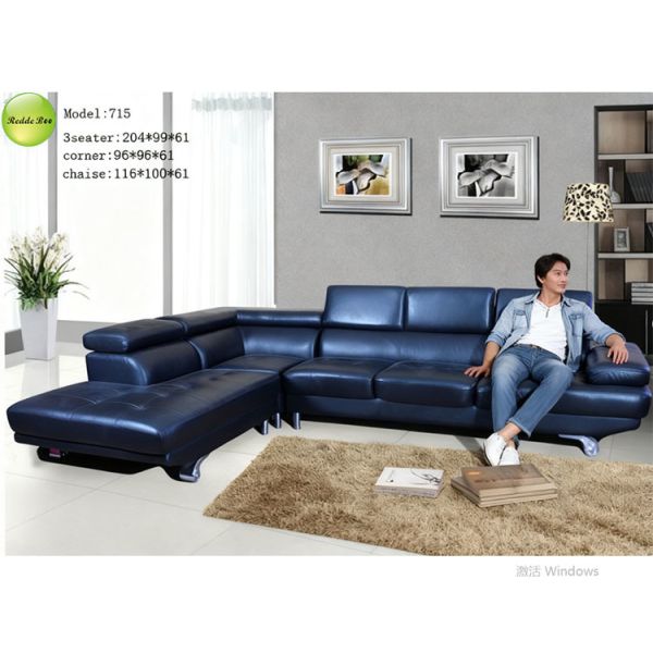 Elegant Model 715 Blue Sectional: Premium, Functional – Redefine Living Room Luxury