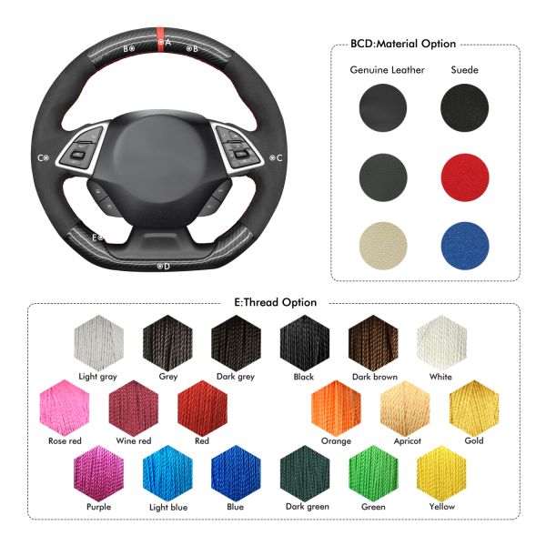 Customized High Quality Steering Wheel Cover For Chevrolet (Chevy) Camaro 2016-2024