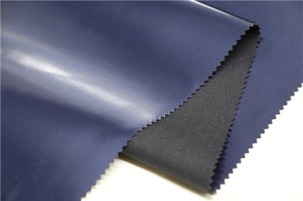 Pearl Blue Polyurethane Synthetic Leather , Jacket Coat Fake Leather Fabric