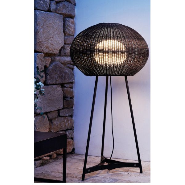 Modern Outdoor Rattan Floor Lamp IP44 Waterproof For Hotel Decoration