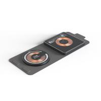 Cargador inalámbrico magnético de doble aleación 2 en 1 15W plegable para iPhone y auricular