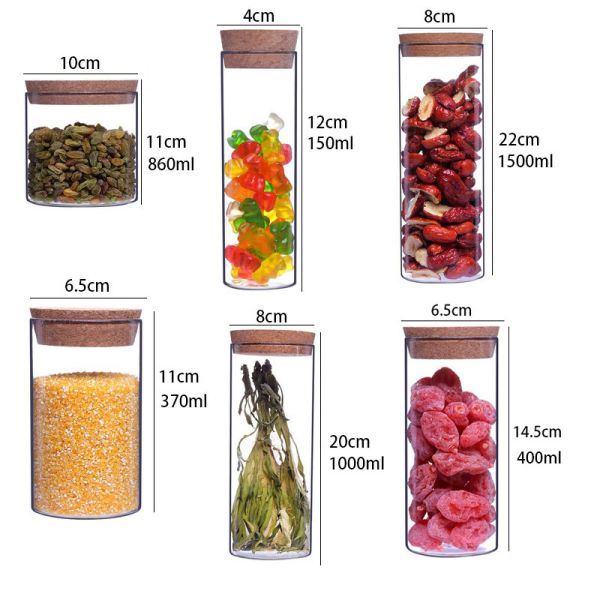 150ml 400ml Borosilicate Glass Sealed Food Storage Jars