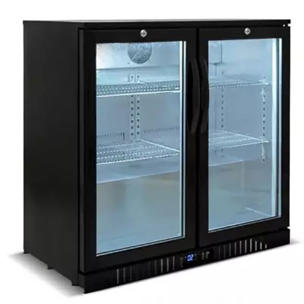 208L Shallow Depth 2 Swing Door Underbar Cooler For Restaurant 190W
