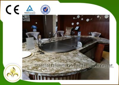 10 Seats LPG Heating Teppanyaki Japanese Grill Table Upper or Down Exhaustion
