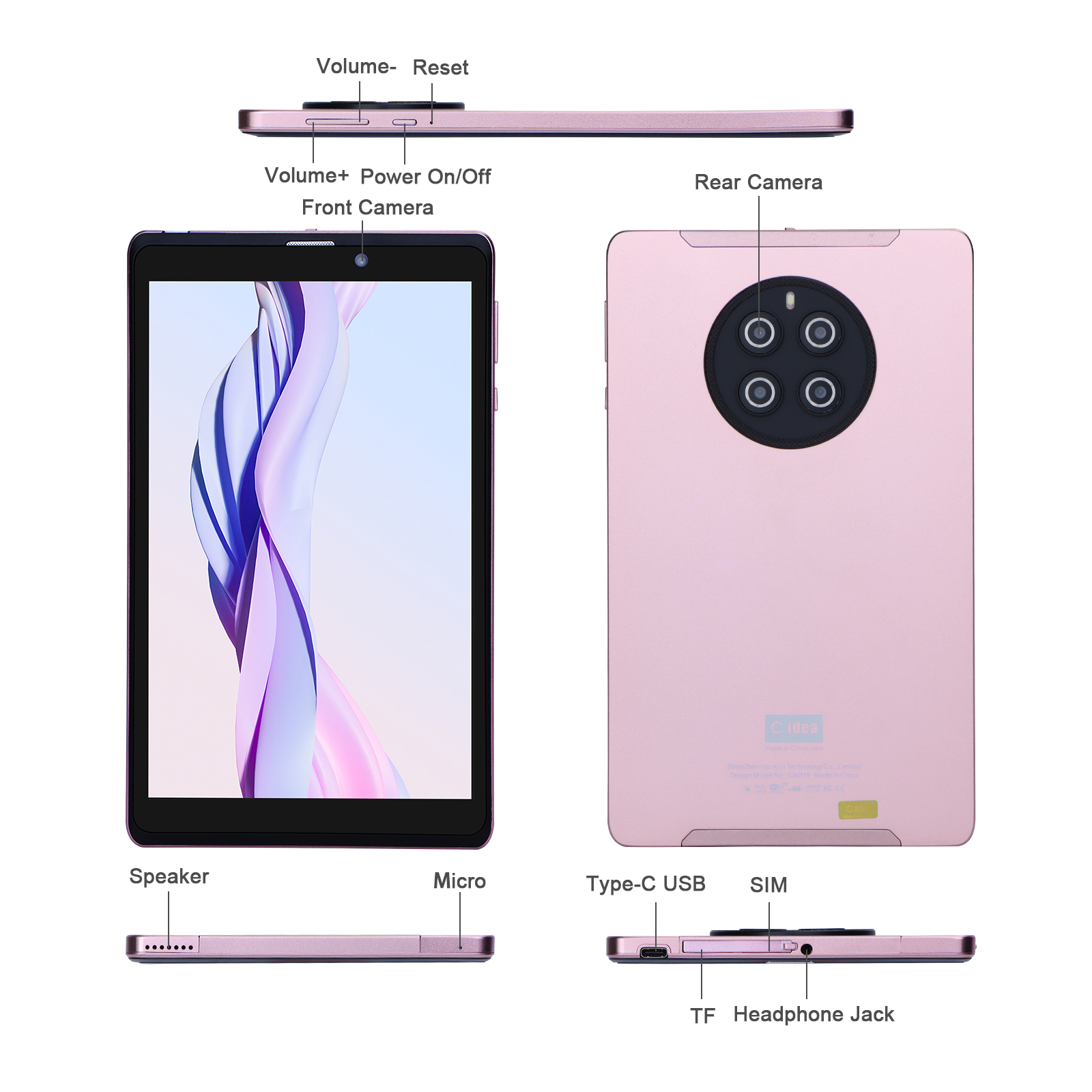 C Idea Quad Core Android Tablet Образовательный планшет для студентов с SIM CM815