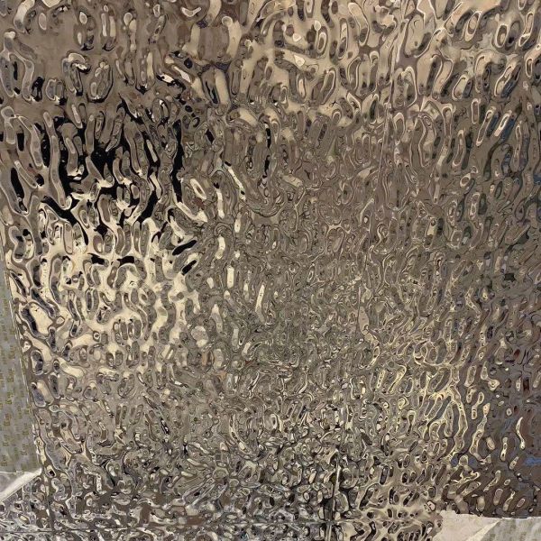 304 Water Ripple Pattern Stainless Steel Sheet For Wall Cladding Thickness 0.4 - 3.0mm Thickness