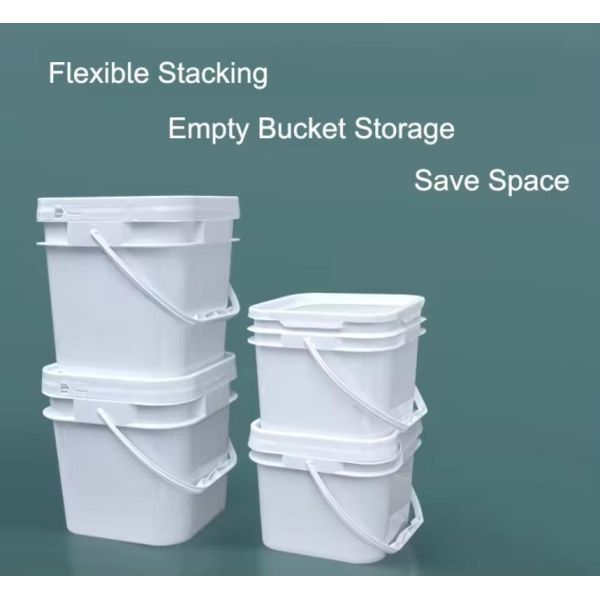 Initial Payment Food Grade Square Rectangle Plastic White Container PP Bucket with Lid