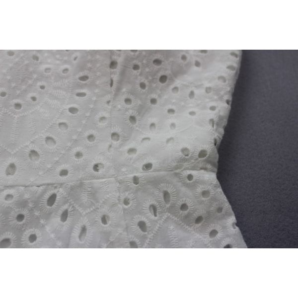Cotton White Lace Embroidered Dress / Slim Fit Dress For Ladies Sexy Style