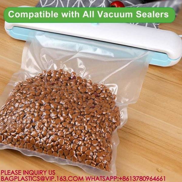 Food Grade Plastic Packaging Bag PA PE 3 Sided Sealed Snack Bag Embossed Food Vacuum