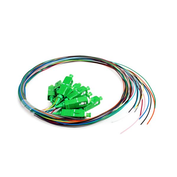 Single Mode 12 Core Fiber Optic Indoor Cable 1.5M Fiber Optical Pigtail SC APC G657A1