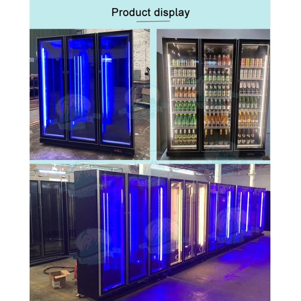 Commercial Full Glass Door Display Fridge Refrigerated Showcase Upright Beer Beverage Cooler