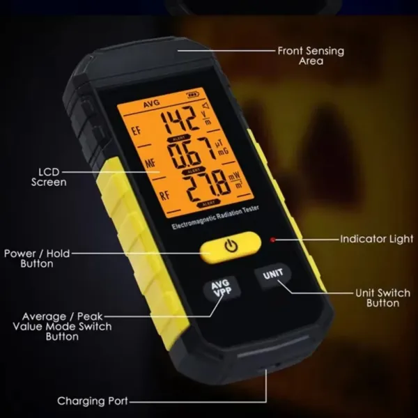 WT3125 Portable Emf Radiation Detector RF 0.01~300MW/M² Detection