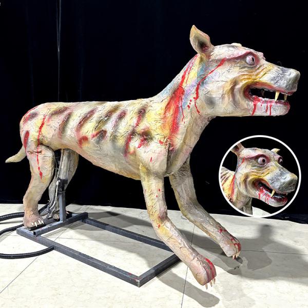 Pneumatic Control Haunted Mansion Props Wolf Dog Prop Animal Model Horror Atmosphere