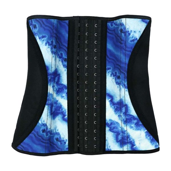 Mixed Blue Tie Dye Latex Sport Waist Trainer For Women Weight Loss Everyday Wear