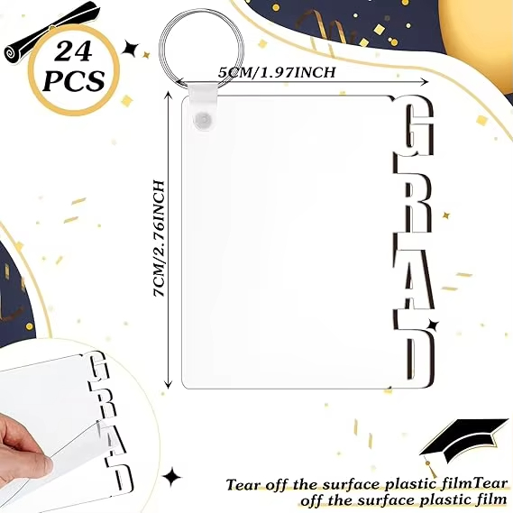 Sublimation Graduation Keychain Blanks For Graduation Gift Personalised Graduation Keyring