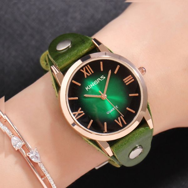 Leather Quartz Watch, Gradient Colorful Fashion Design Wrist Watches ,Quartz Latest customized personalized wrist watch