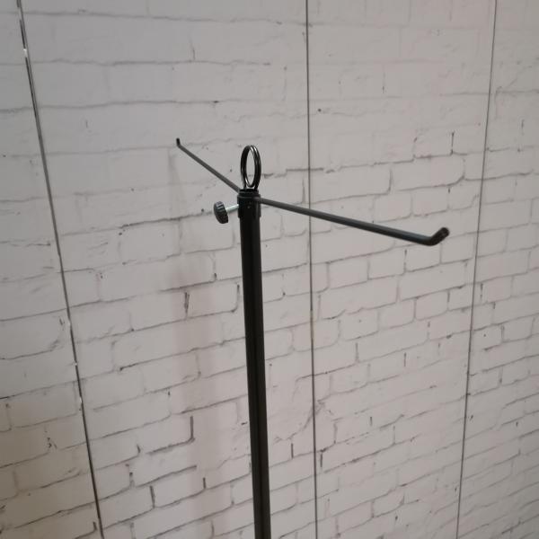 Grocery Promotion Bags Holder Metal Floor Display Stands Two Metal Hooks Long Life