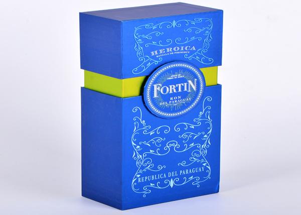 Fancy Paper Luxury Packaging Boxes Cardboard Wine Glass Bottle Packing Brilliant Blue