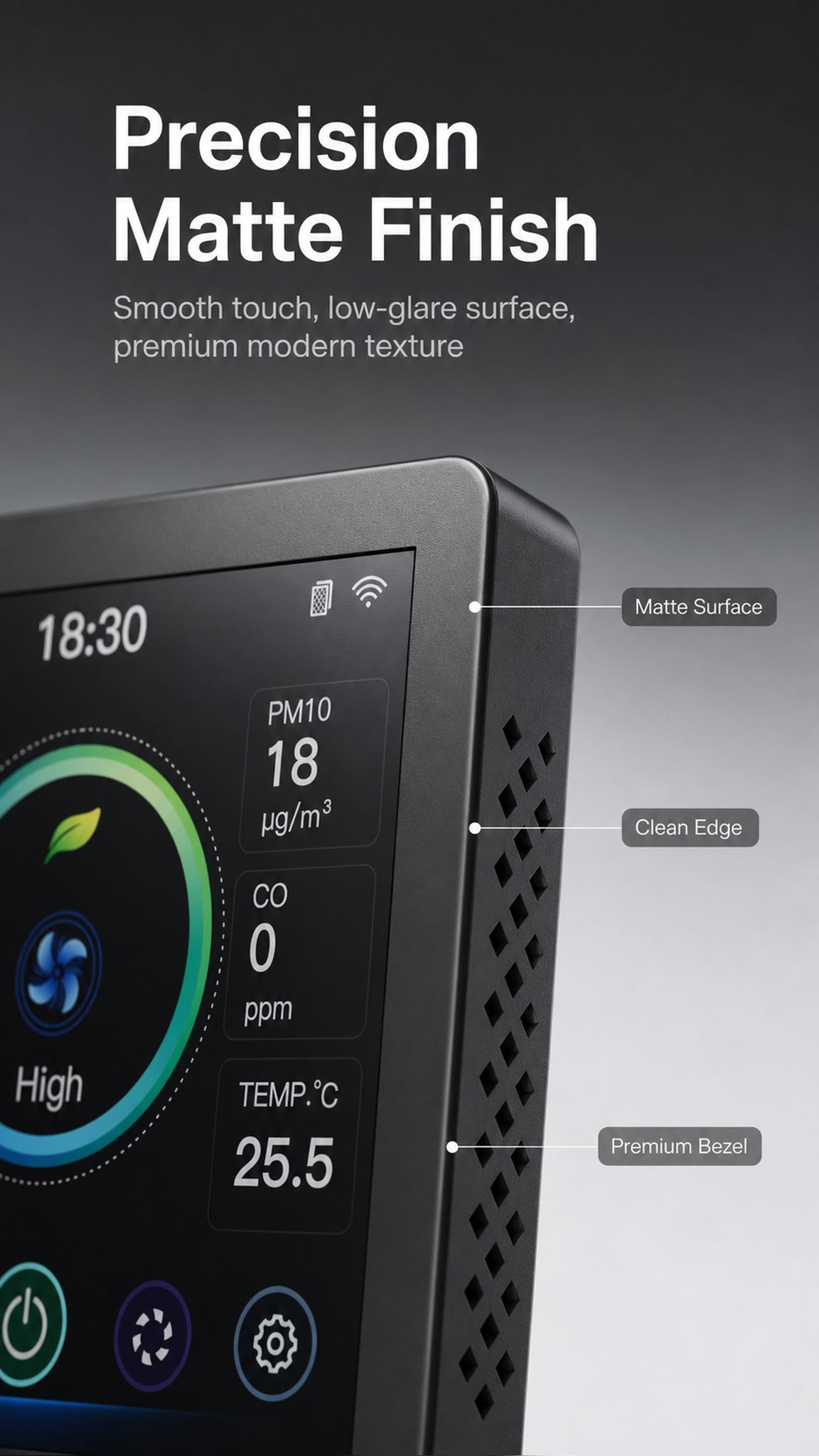 Smart Fresh Air Controller with PM2.5 CO2 VOC CO Sensor and Tuya WiFi APP Remote Control via Modbus RS485 Interface
