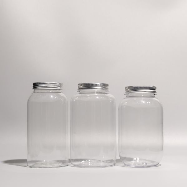 Custom Capacity Empty PET Bottle Plastic Juice Bottle With Screw On Lid
