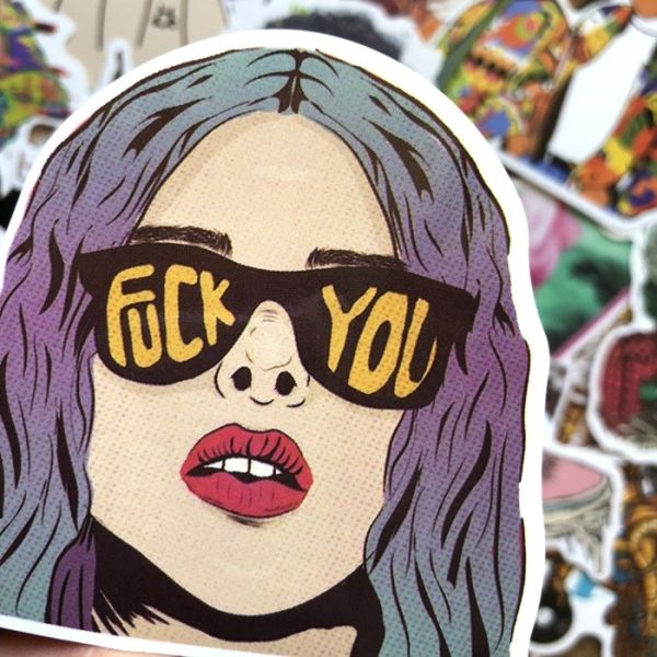 Hip Hop Style PVC Sticker Printing Variety Stickers Set Waterproof Laptop Luggage Stickers Pack