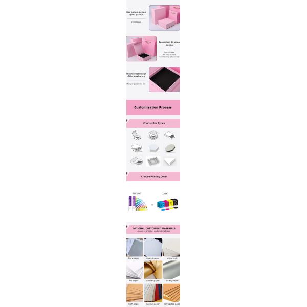 Fabrication de gros de haute qualité Magnétique boîte cadeau Emballage Logo personnalisé luxe Eco Friendly Carton papier rose Magnétique boîte à bijoux