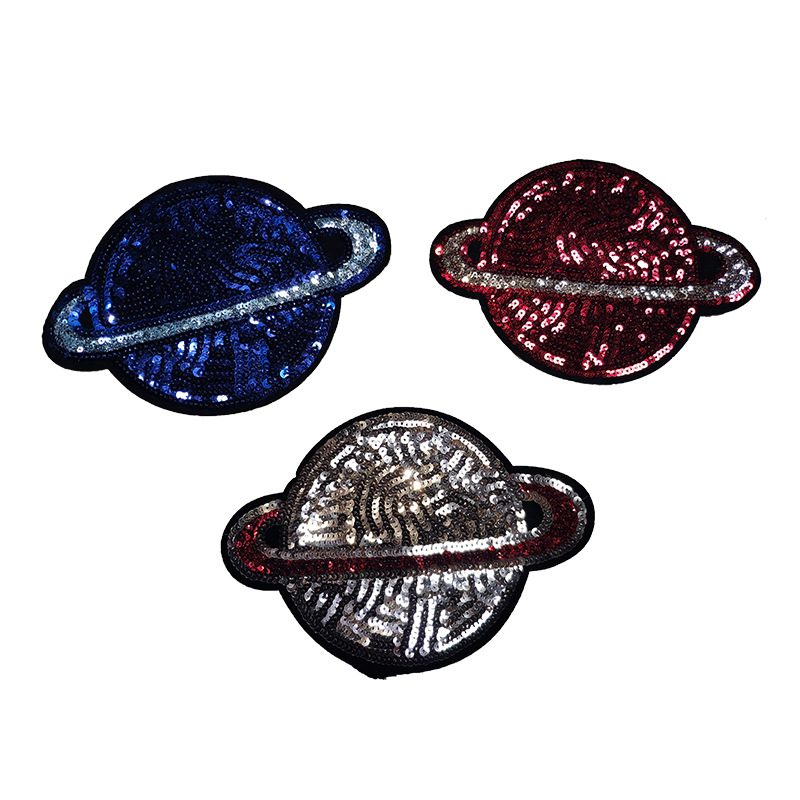 3D Cloth Patch Reversible Embroidery Patch Label with Beads and Sequins Embroidered Clothing Accessories Main Material Fabric