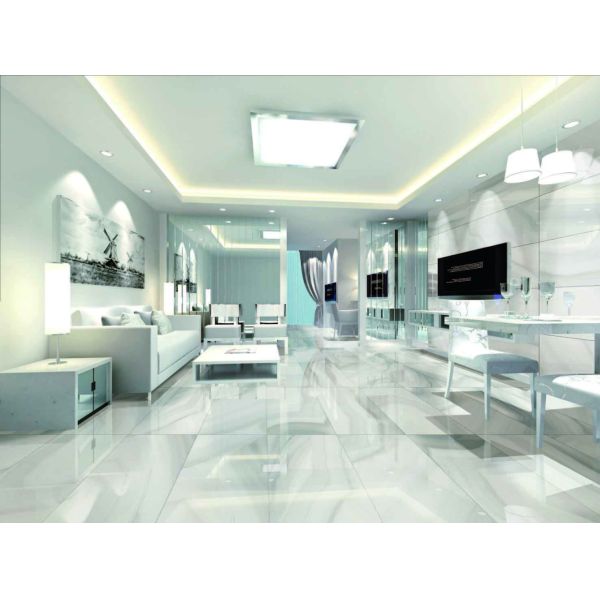 Glazed Digital Polished Porcelain Floor Tiles / Classic Marble Beige Porcelain Tile