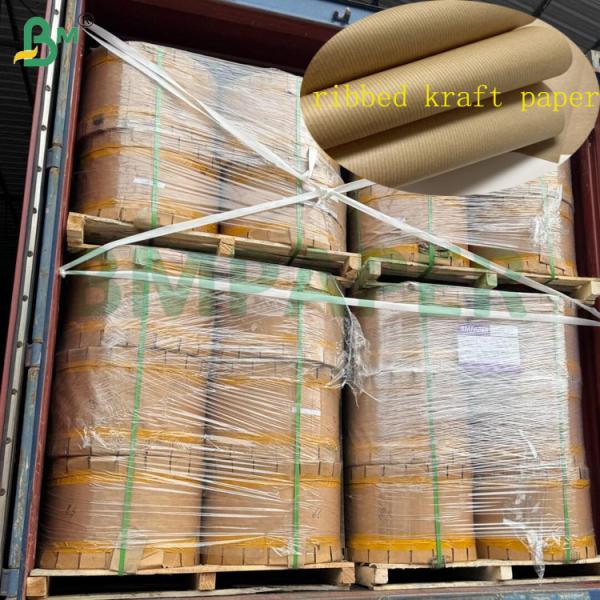 60gsm 70gsm Unbleached Brown Ribbed Kraft Paper For Package 1100mm 1200mm