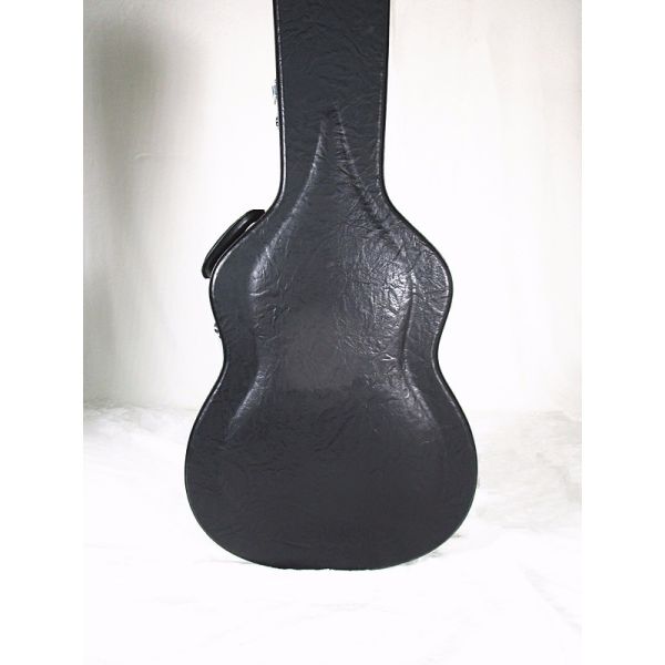 Black Arch Top Acoustic Wooden Guitar Case Hardshell With Rugged Exterior