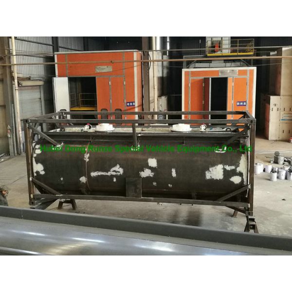Chemical 20ft Tank Container For High Corrosive Hydrochloric Acid , Sodium Hypochlorite