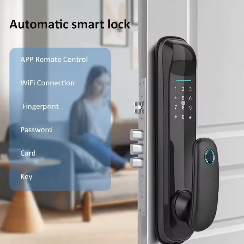 Smart Electronic Lock Fingerprint Durable Eco-Friendly Anti-Theft Design 5050 Body Aluminum Alloy Tuya Compatible Password