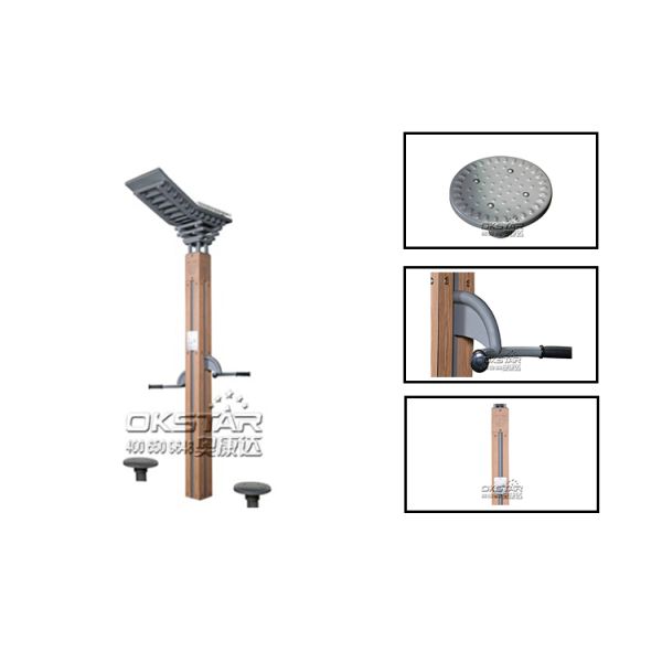 wooden street lamp outdoor fitness equipment hip twister