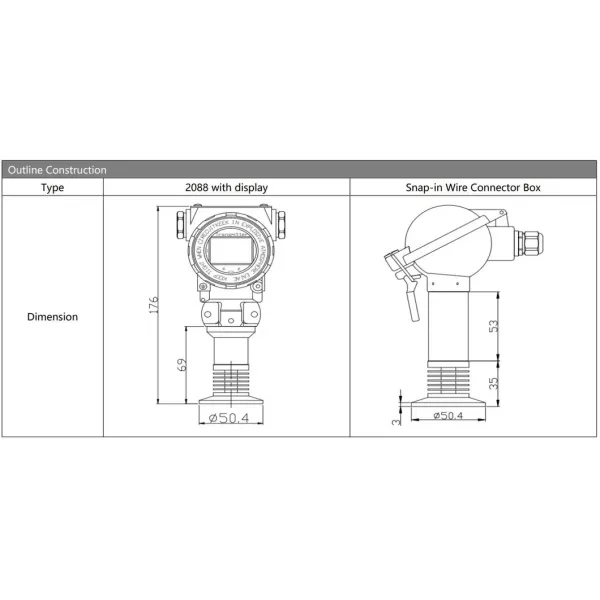 OEM High Temperature Digital Pressure Transmitter with LCD China Bp93420-IIIQT