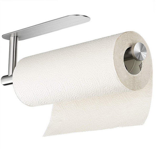 Кухня под шкафом Держатель для бумажных полотенец из нержавеющей стали Настенный клей Черный