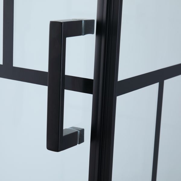 Bathroom Shower Cabins , Quadrant Shower Units 1100 X 800 X 2250 mm black aluminium