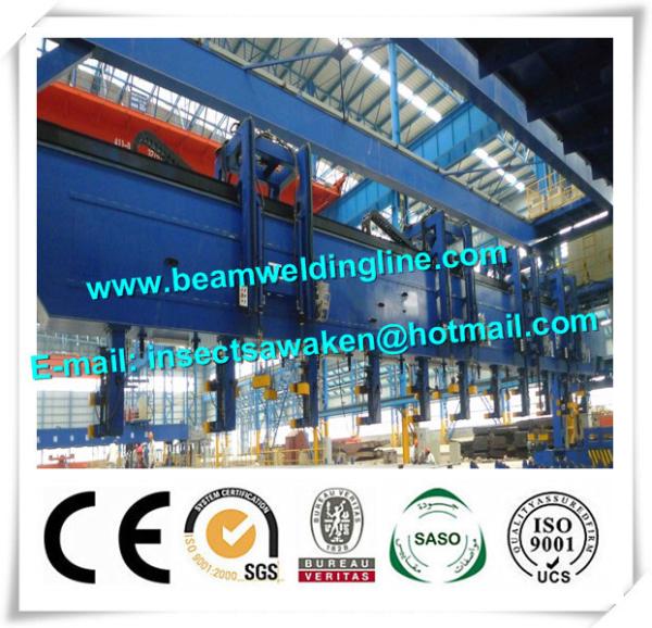 Manual Positioned H Beam Welding Line , Marine T Bar Longitudinal Welding Machine