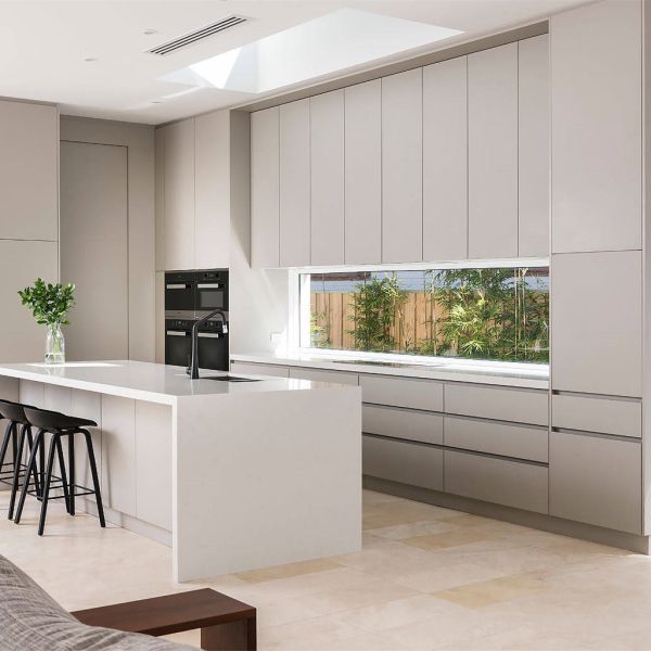 20mm Thick Lacquer Kitchen Cabinet With Range Hood Dishwasher