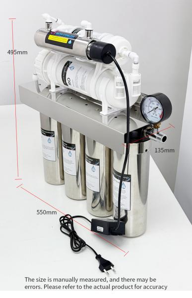 304 Stainless Steel RO UV Water Purifier 600G 0.0001μM for Drinking Water