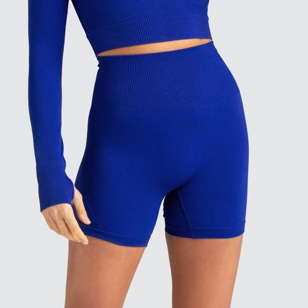 Seamless sports solid color tight shorts high waist elastic hip fast dry fitness yoga pants woman