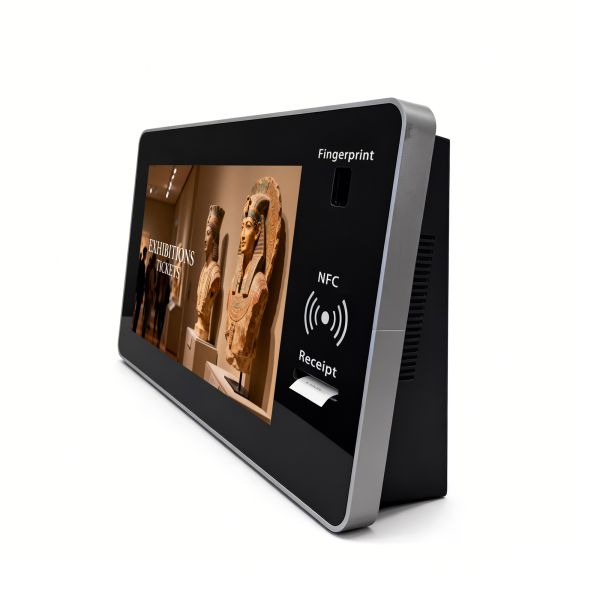 Custom MJK 21.5 Inch Self Service Wall Mount Payment Kiosk 3 Inch Printer QR Code Reader Fingerprint Scanner SDK Enabled Facial