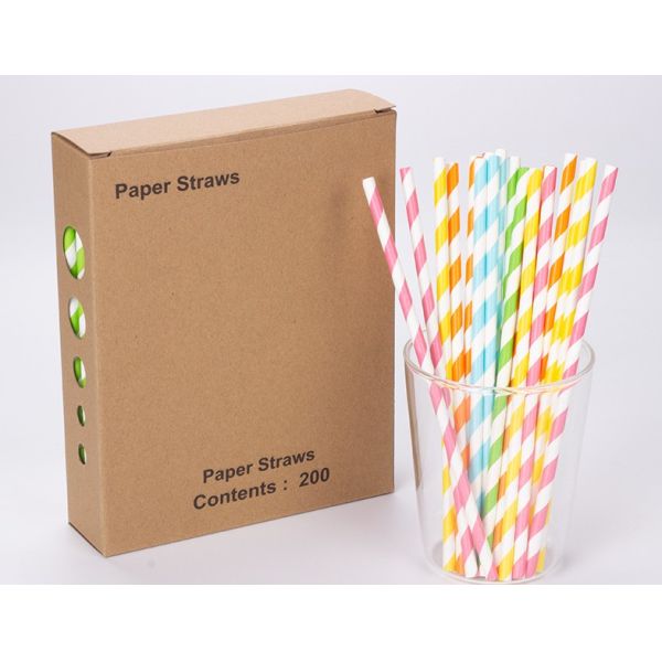 Food Grade Paper Straws Packaging Custom Box for Bar Accessories Type Drinking Straws