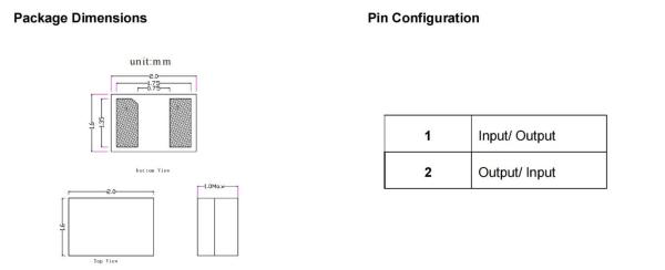 2016 2 pinos SAW Resonador com 433,92MHz ± 100KHz 2,2dB