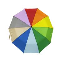 Dames de contrat du polyester 190T de couleur d'arc-en-ciel de BSCI pliant des parapluies pour le voyage