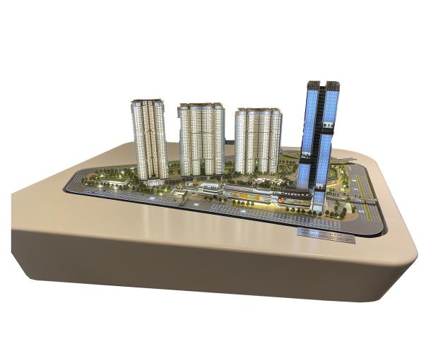 Precision Architectural Model Display 1:150 Commercial Building Model