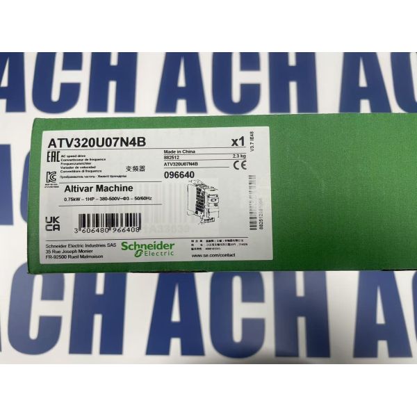 Schneider Electric ATV320U07N4B VFD | 0.75kW, 1HP, 230V 1-Phase, Modbus, IP20