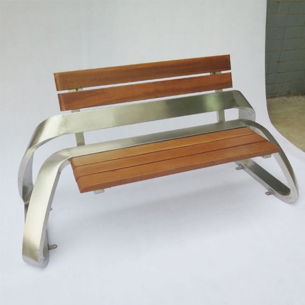 Sunproof 140cm Stainless Steel And Wood Garden Bench