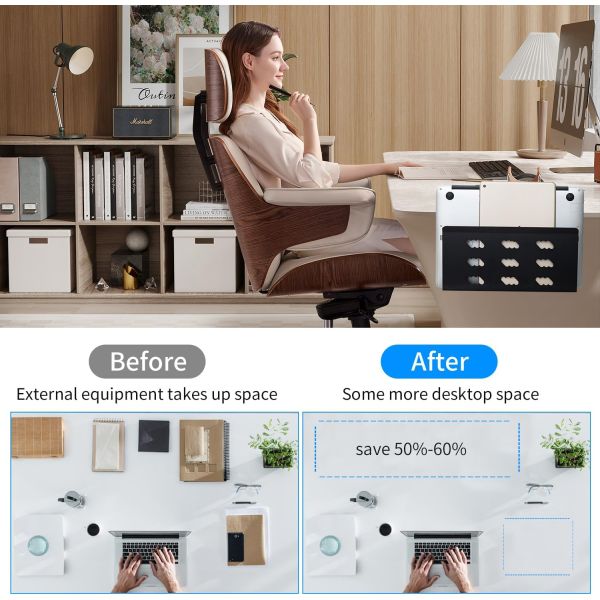 12-дюймовый держатель для управления офисными кабелями подставка под ноутбук держатель клавиатуры организатор боковой стойки для хранения